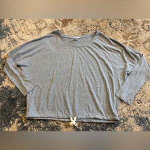 Eberjey Heather Slouchy Drawstring Hem Long Sleeve Tee